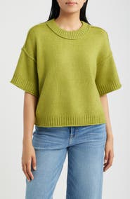 CITY BLUES Broome Crop Short Sleeve Sweater