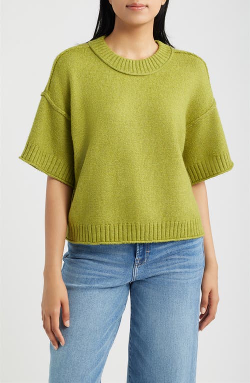 City Blues Broome Crop Short Sleeve Sweater In Green