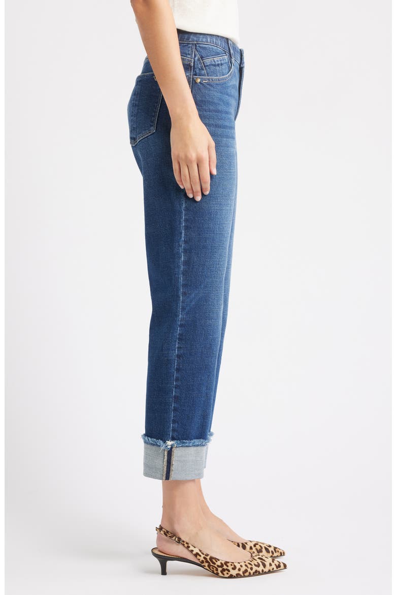 High Waist Fray Hem Jeans, Alternate, color, BLUE