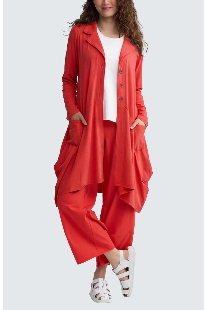 Liora Voluminous Jersey Jacket, Alternate, color, Vermillion