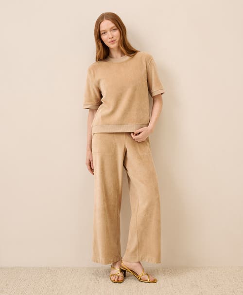 Pact Organic Cotton Pure Velour Sweatshirt Tee In Brown