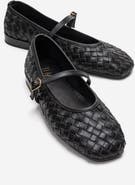 Forever & Always Shoes Yevora Leather Woven Strap Ballet Flat