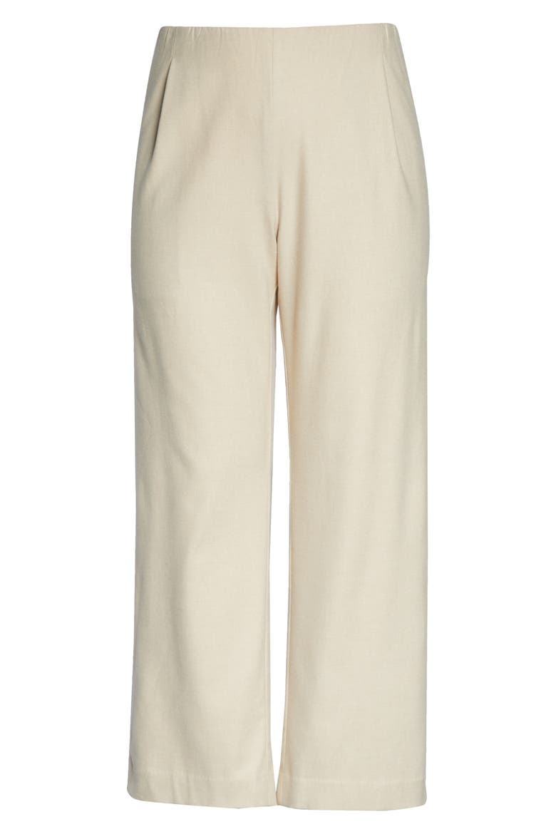 Flannel Pull-On Wide Leg Pants, Alternate, color, LIGHT OAT