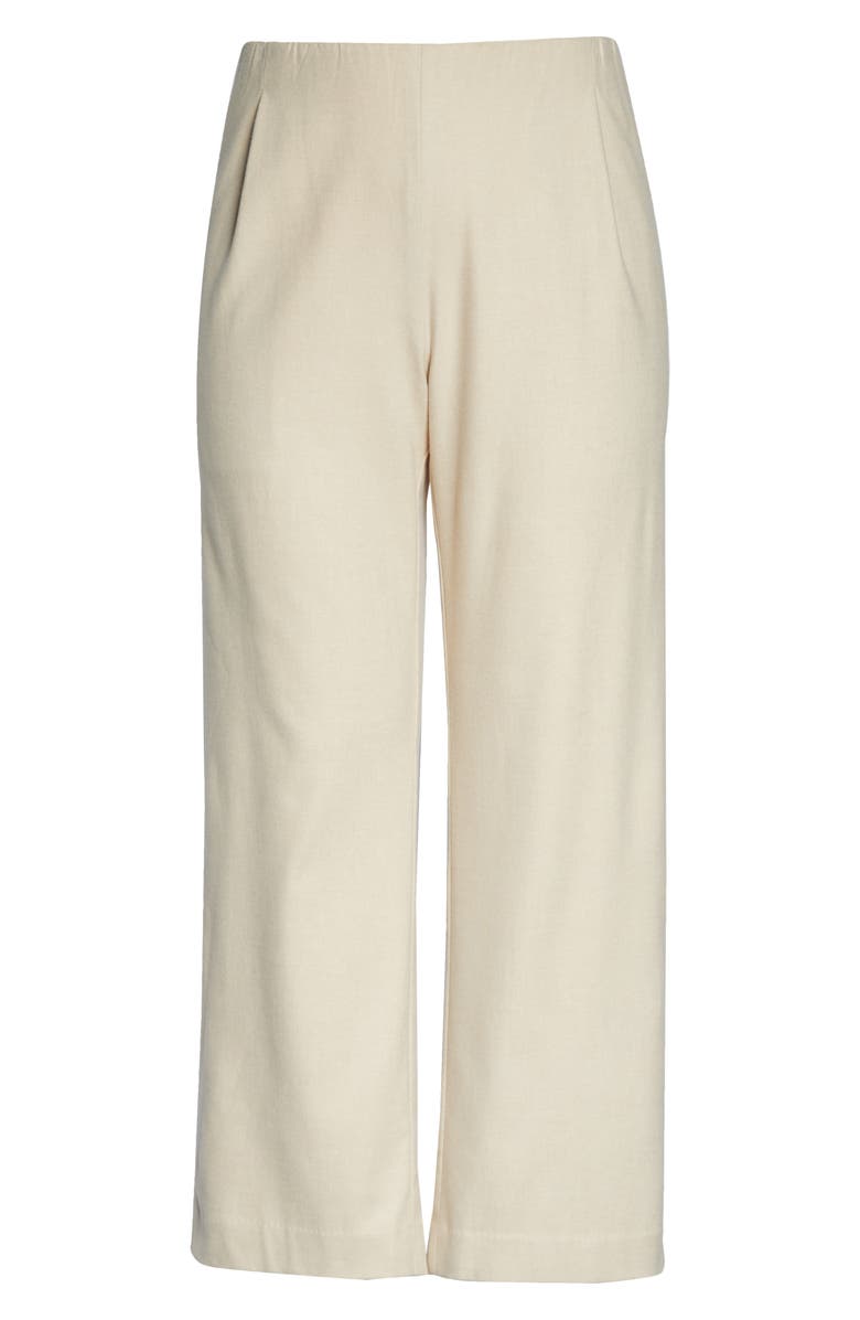 Vince Flannel Pull-On Wide Leg Pants, Alternate, color, Light Oat