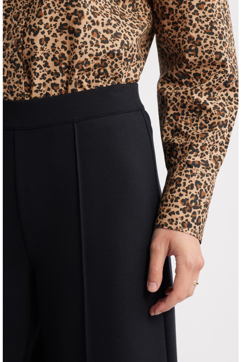 Wide Leg Crop Ponte Pants, Alternate, color, BLACK