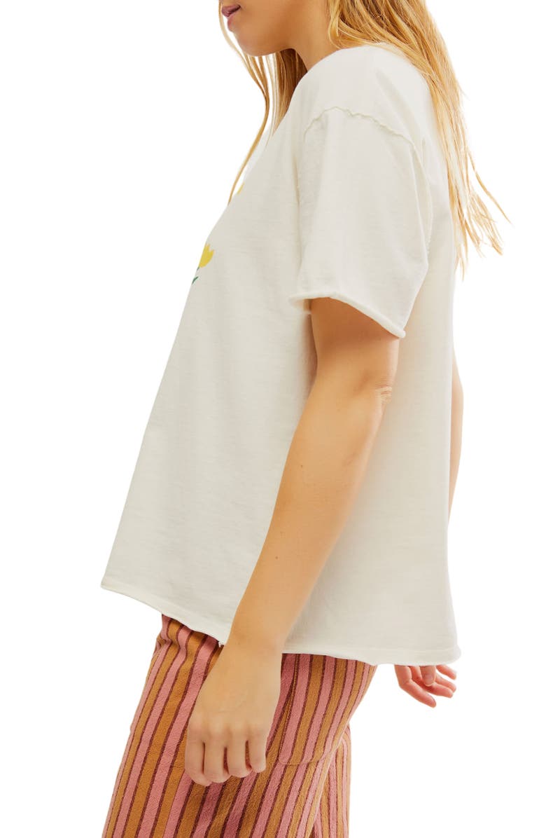 Free People Sunshine Smiles Oversize Cotton Graphic T-Shirt, Alternate, color, Ivory Combo