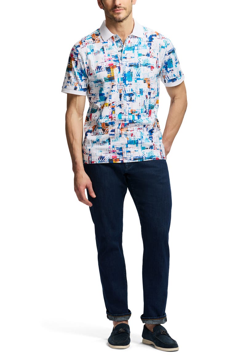 Hawkhurst Cotton Knit Polo, Alternate, color, MULTI WHITE
