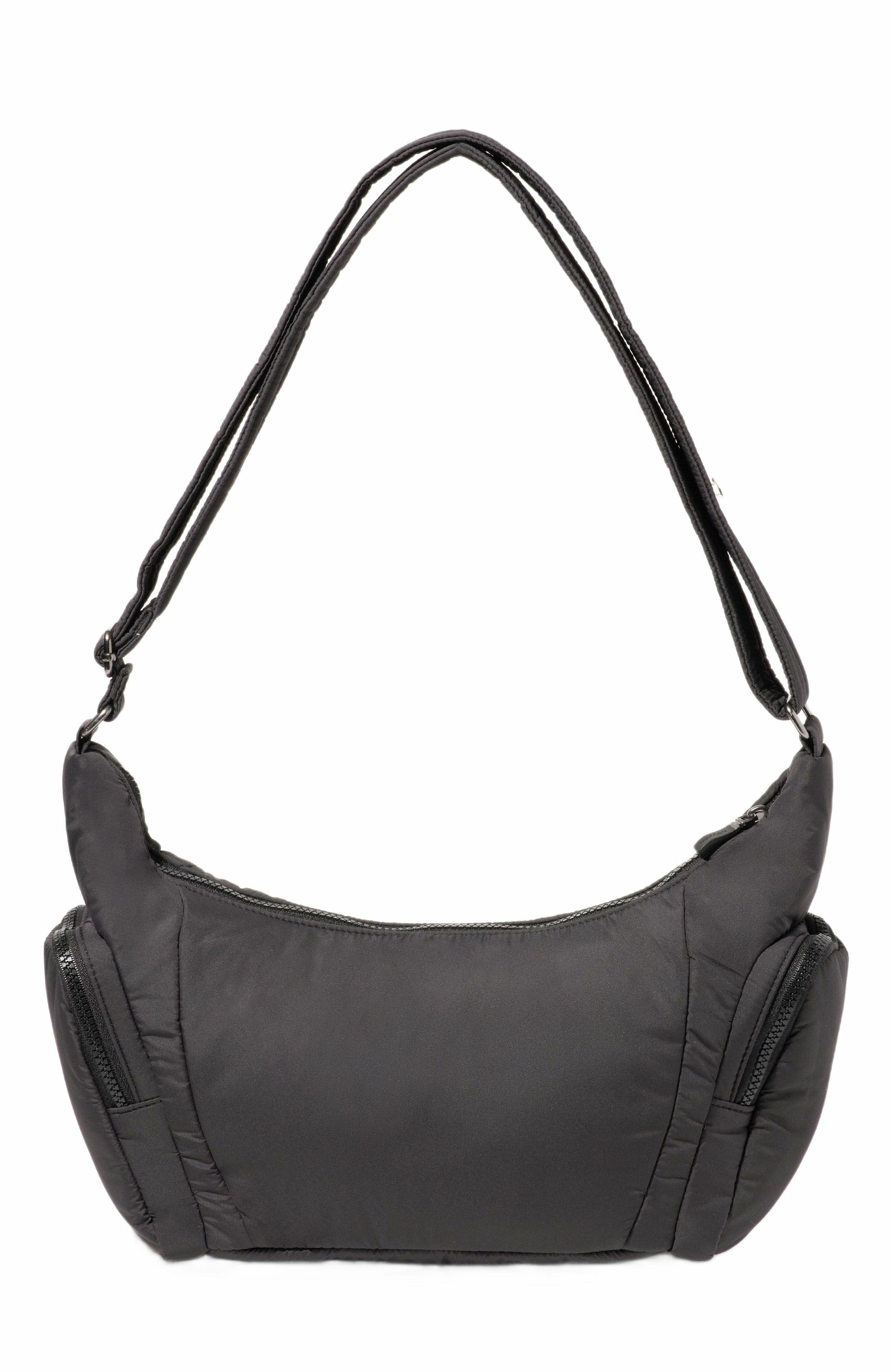 BAGGALLINI Banana Sling Crossbody Shoulder Bag, Alternate, color, Black Puff
