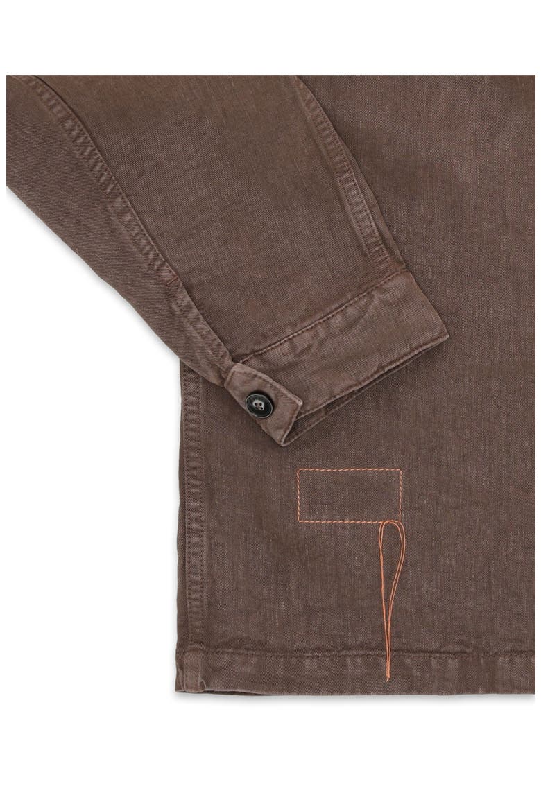 Helvetica Linen Overshirt, Alternate, color, BROWN