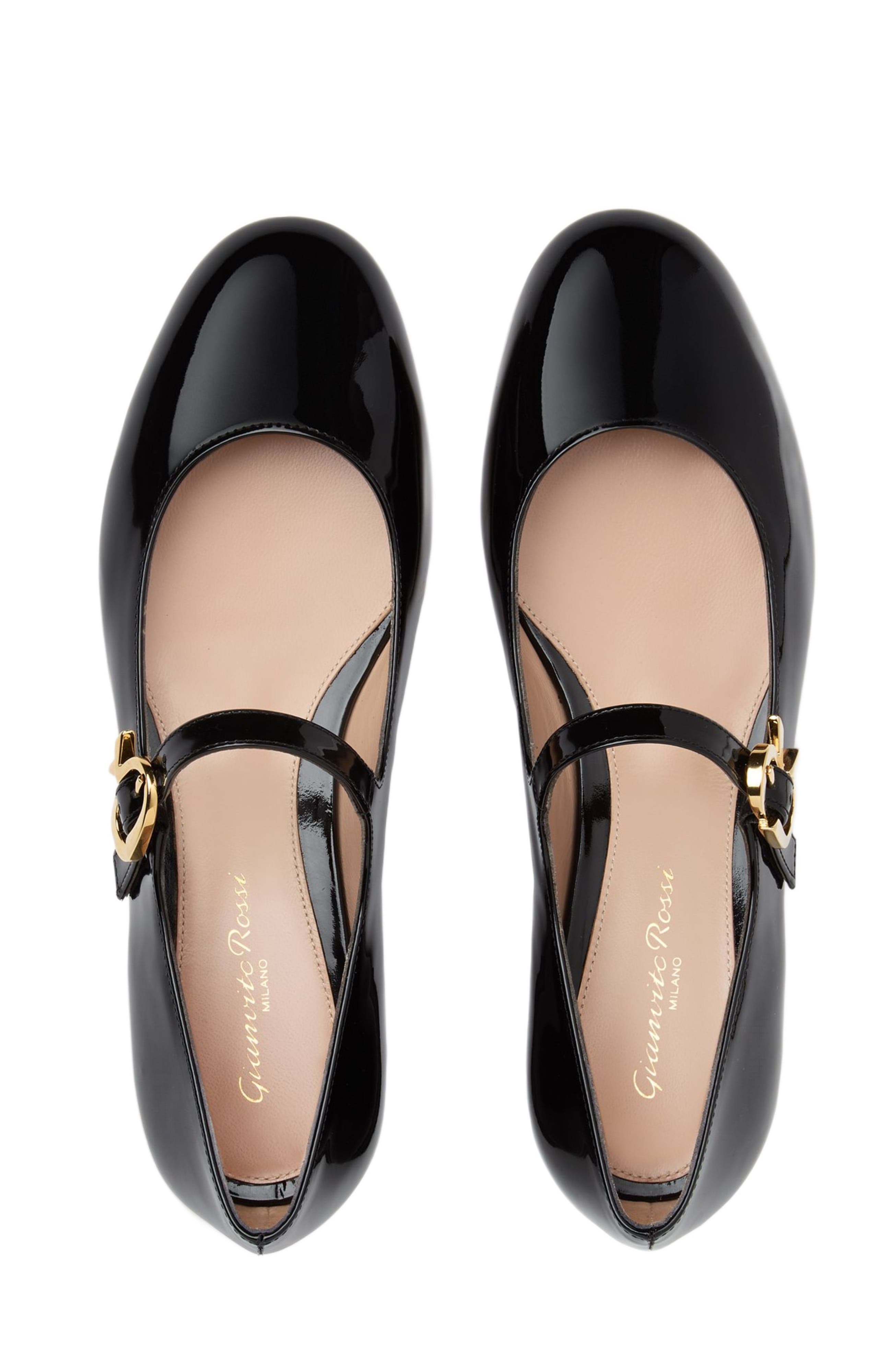 Gianvito Rossi Mary Ribbon 05 Ballerina, Alternate, color, Black