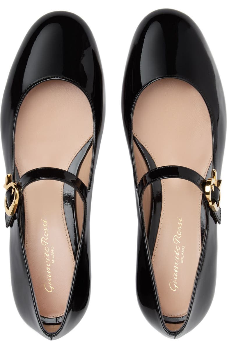 Gianvito Rossi Mary Ribbon 05 Ballerina, Alternate, color, Black