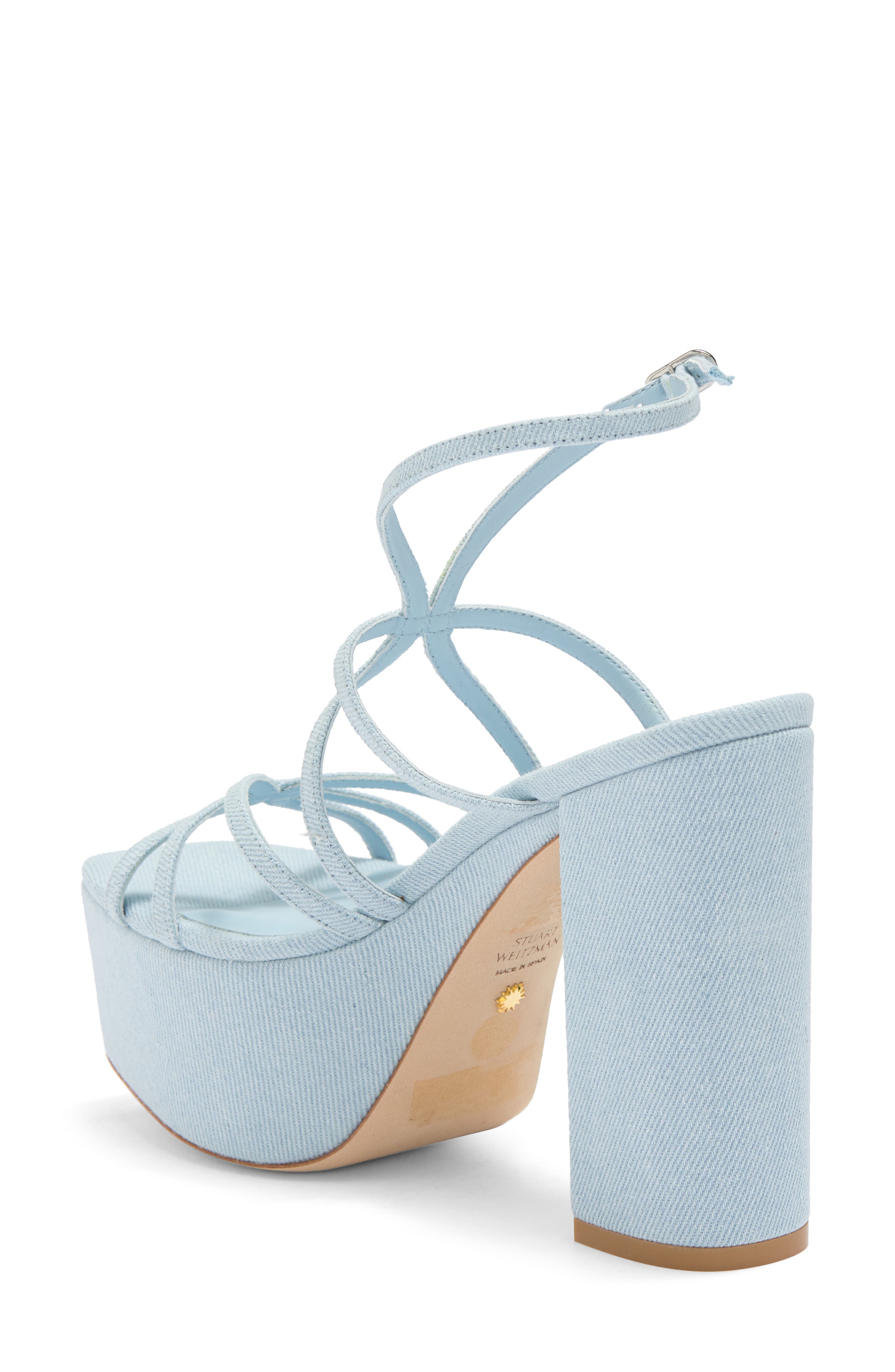 Stuart Weitzman Barelythere Square High Platform Sandal, Alternate, color, 