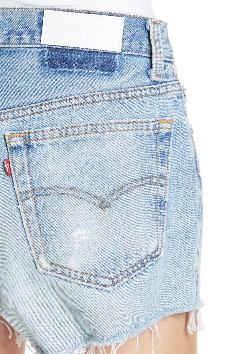 Re/Done The Short Denim Shorts, Alternate, color,
