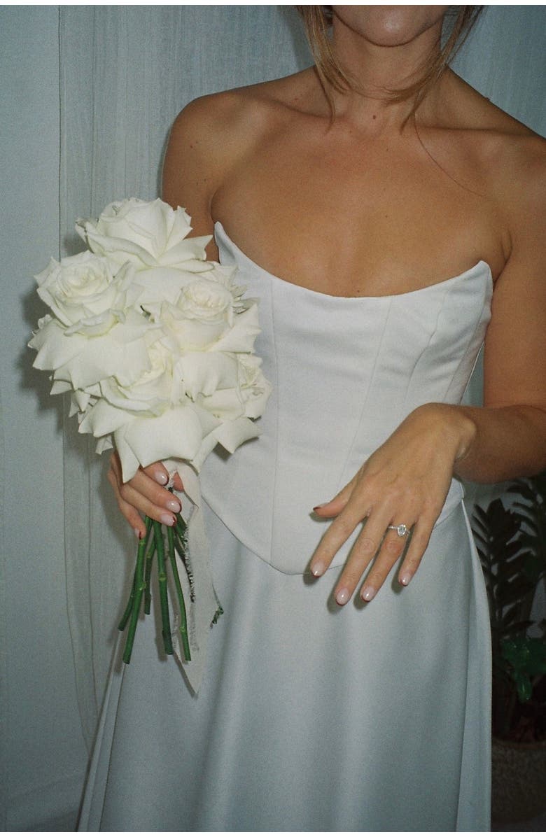 Six Stories Bandeau Satin Corset Dress, Alternate, color, 