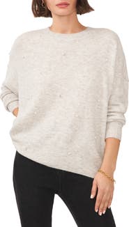 Chaus Pearly Baubles Cozy Crewneck Sweater