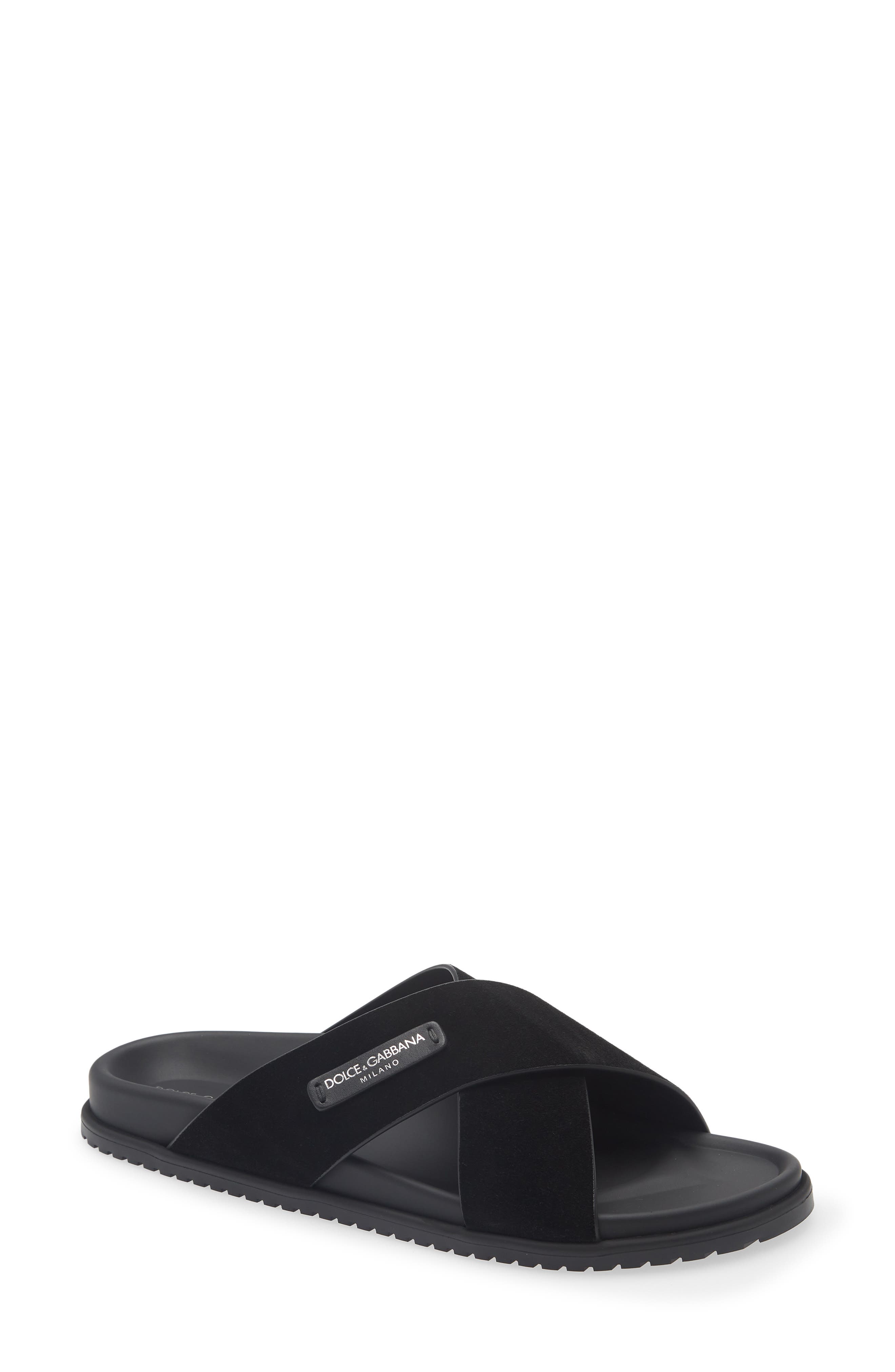 Dolce&Gabbana Slide Sandal, Main, color, Nero/ Nero