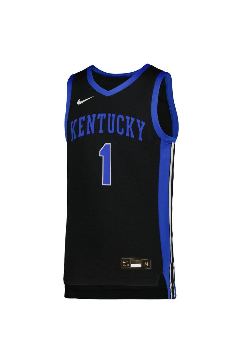 Youth Nike #1 Black Kentucky Wildcats Icon Replica Basketball Jersey, Alternate, color, Black