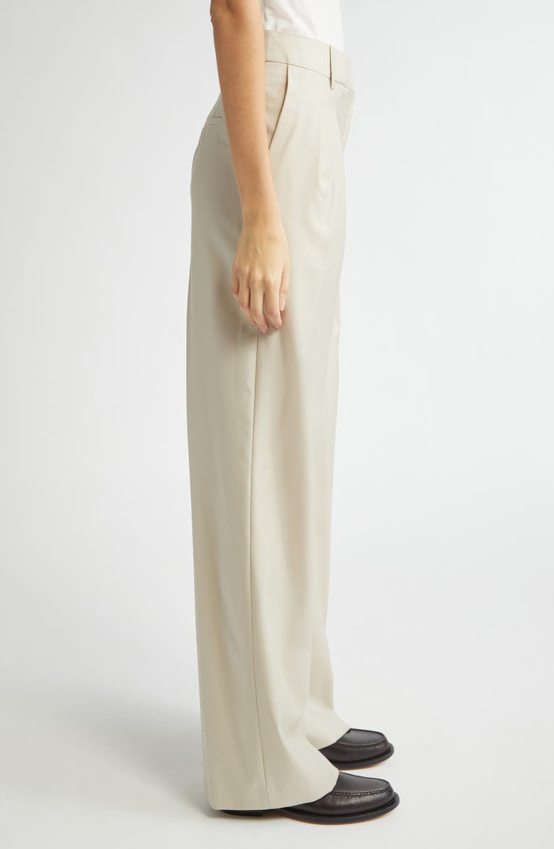 LOULOU DE SAISON Sbiru Pleated Virgin Wool Straight Leg Pants, Alternate, color, 