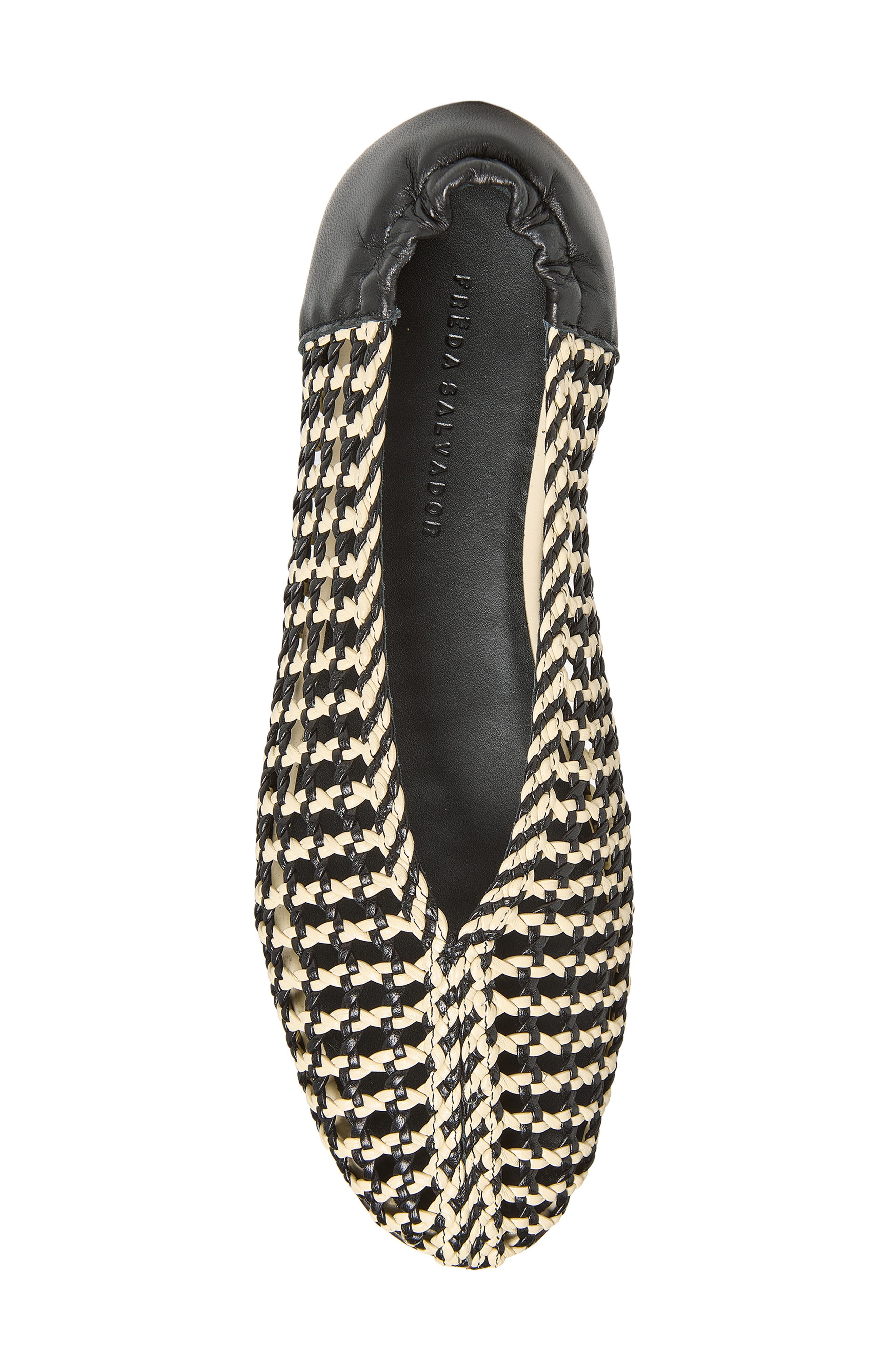 Freda Salvador Woven Ballet Flat, Alternate, color, Vanilla Woven Calf