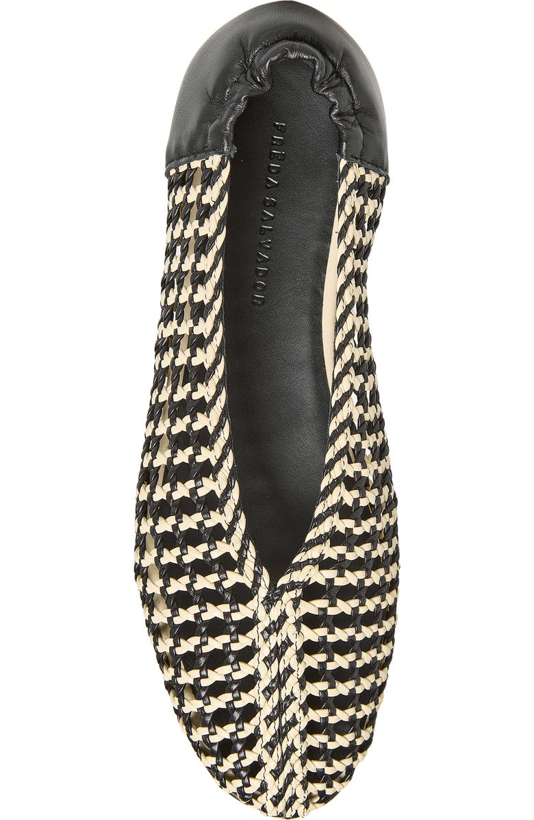 Freda Salvador Woven Ballet Flat, Alternate, color, Vanilla Woven Calf