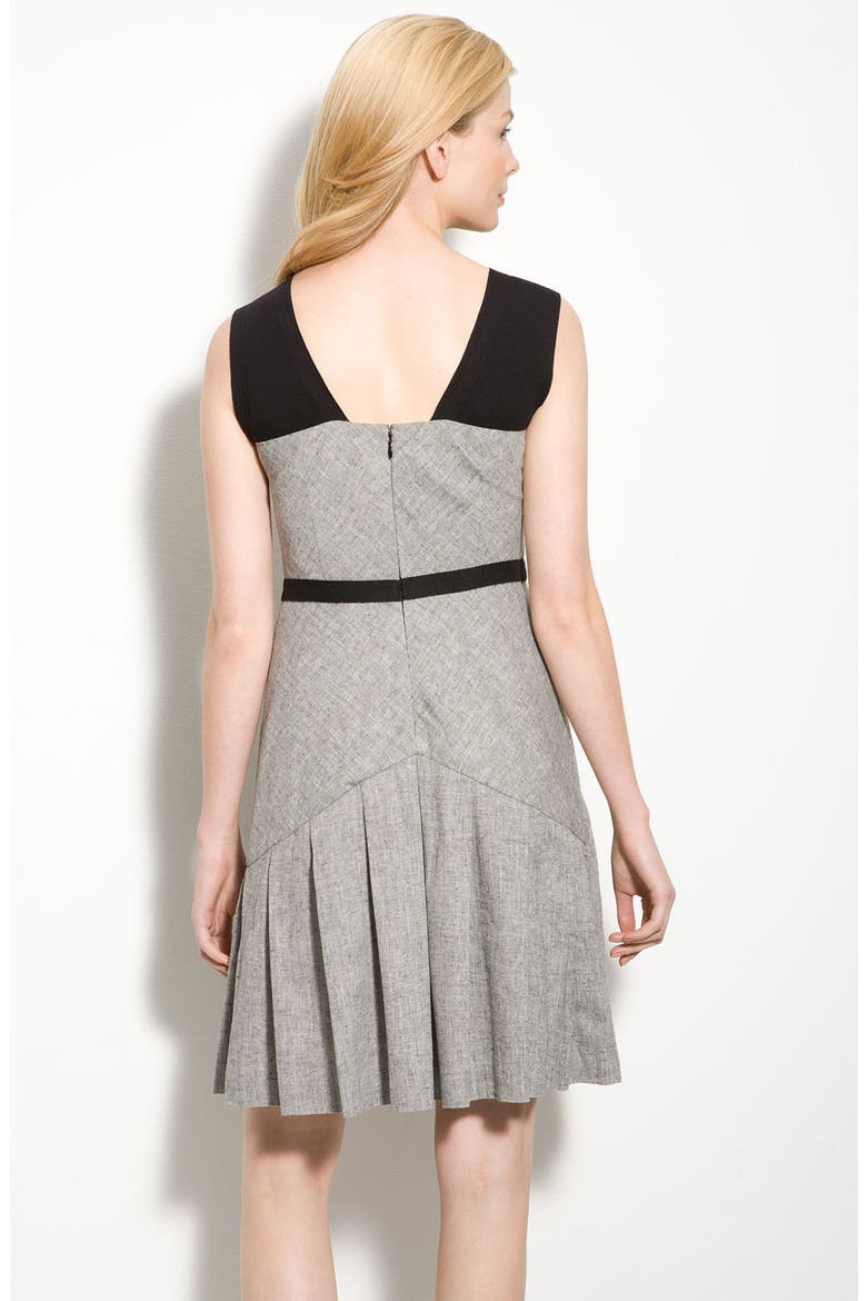 Faux Two-Piece Herringbone Dress, Alternate, color, IVORY