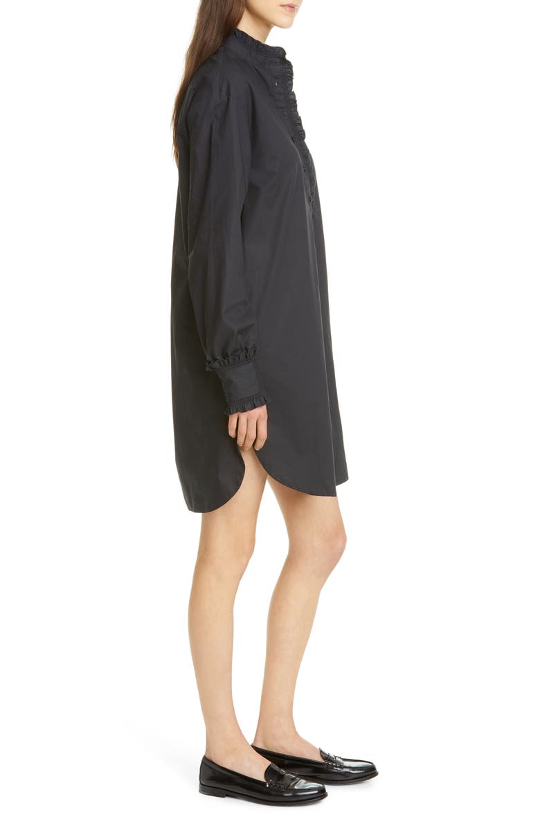 Birgitte Herskind Lady Tunika Ruffle Long Sleeve Poplin Shirtdress, Alternate, color, 