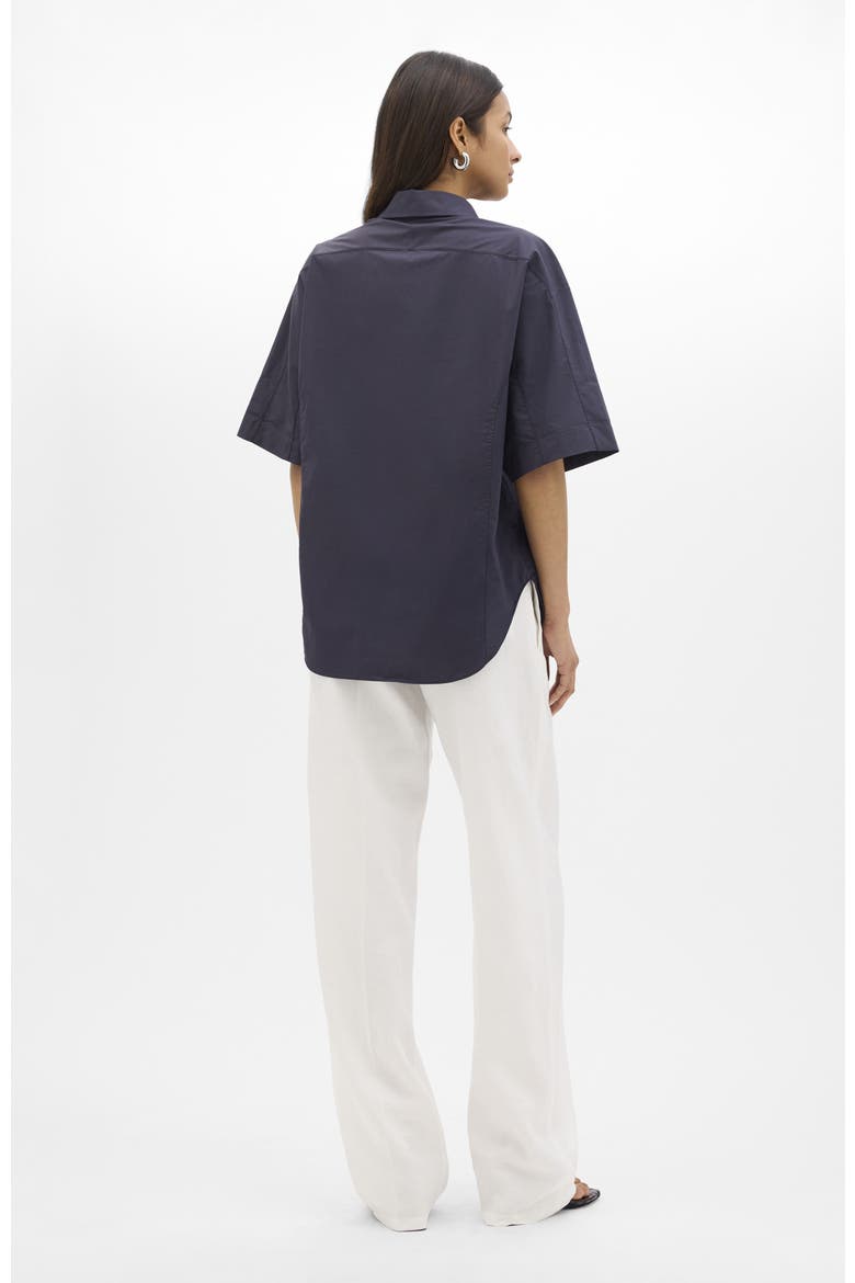 Poplin Short Sleeve Shirt, Alternate, color, Midnight
