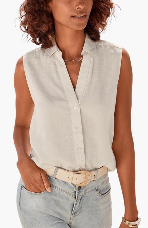 Sleeveless Button Down Blouse
