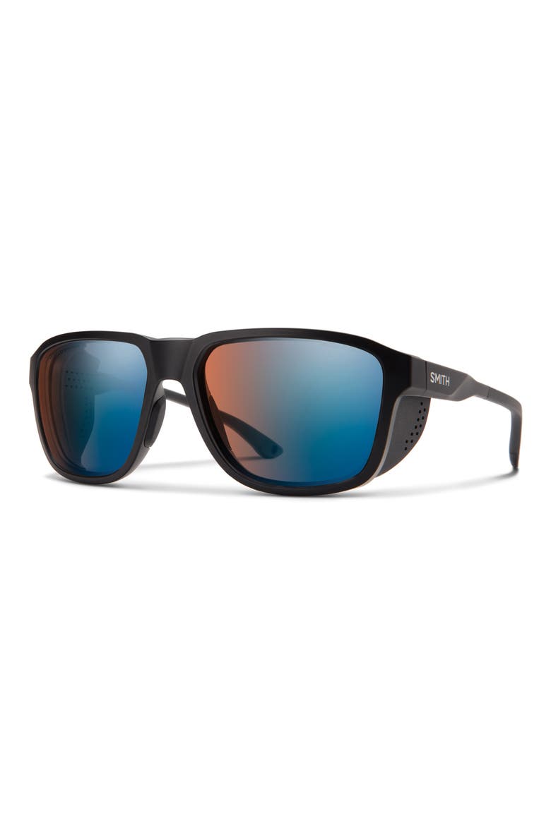 Embark 58mm ChromaPop™ Polarized Square Sunglasses, Alternate, color, MATTE BLACK / CHROMAPOP GLACIER PHOTOCHROMIC COPPER BLUE MIRROR
