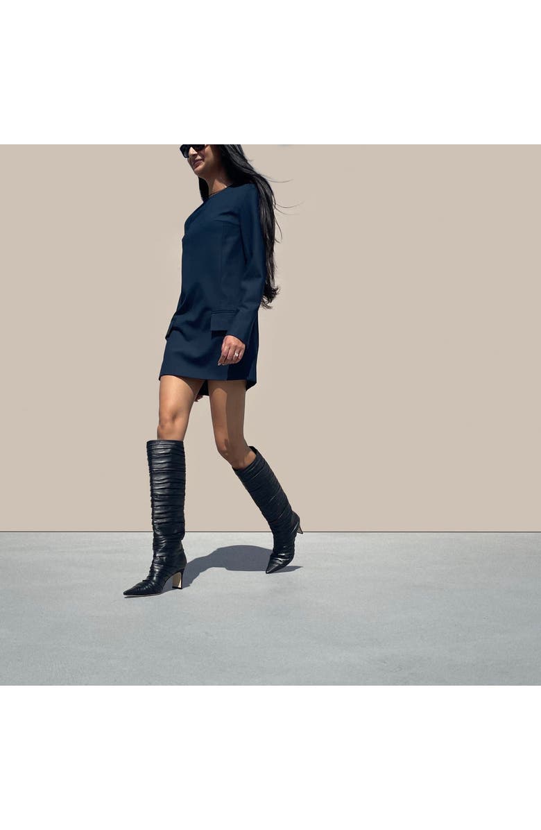 Neil J. Rodgers Plisse Knee Boot, Alternate, color, Black Nappa