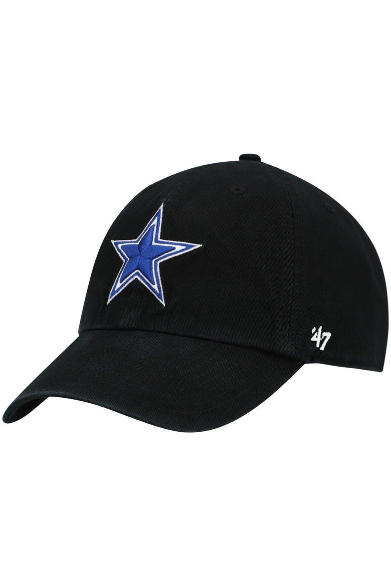 Men's '47 Black Dallas Cowboys Primary Clean Up Adjustable Hat, Main, color, Black