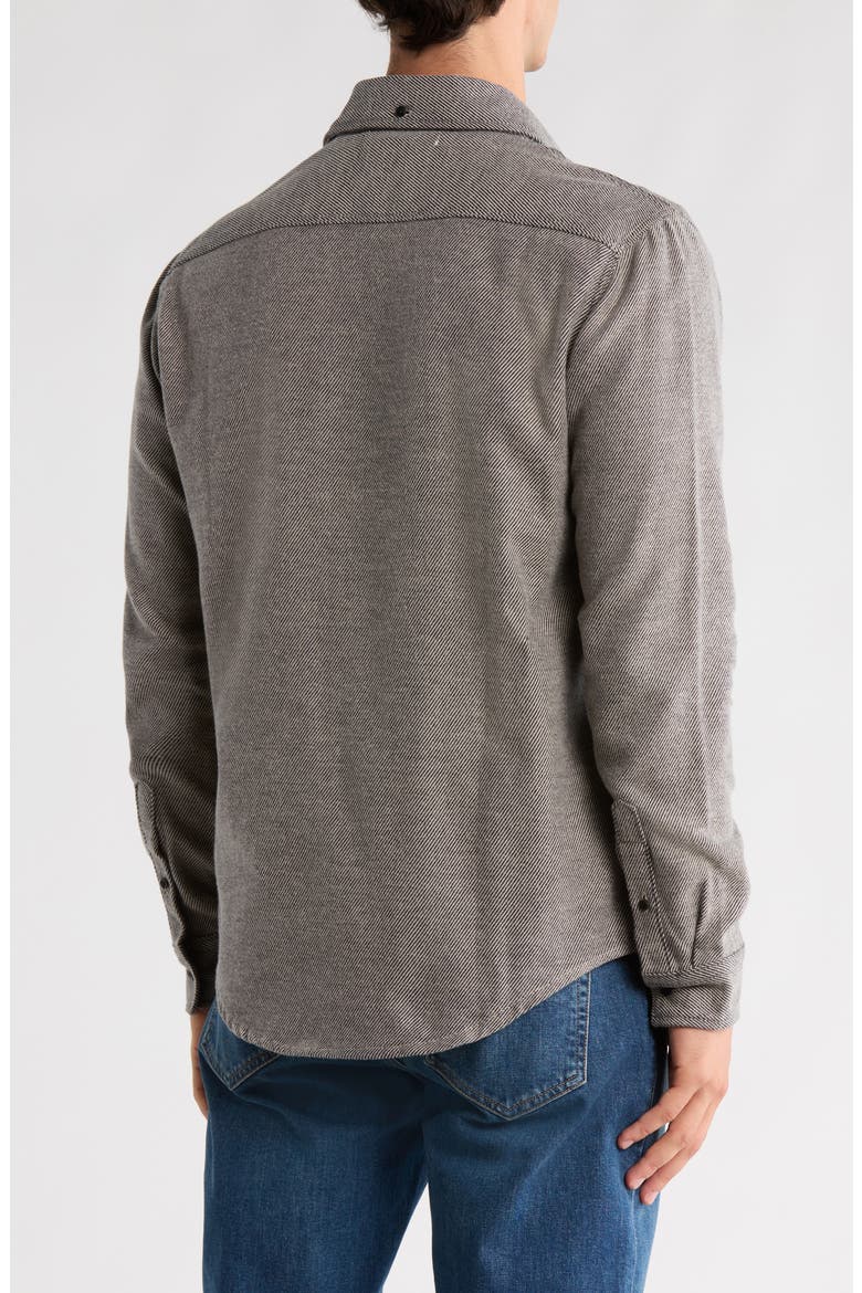 Stripe Cotton Flannel Overshirt, Alternate, color, HEATHER GREY