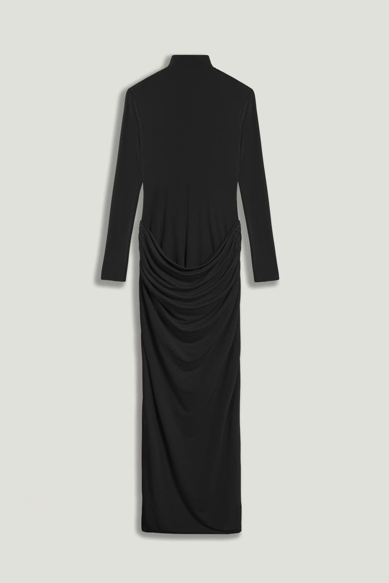 helena long sleeve ruched maxi dress Helena Long Sleeve Ruched Maxi Gown by Suboo