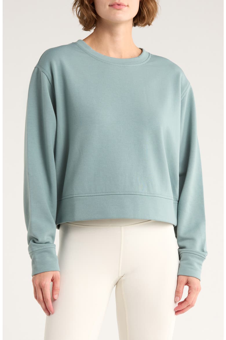 Cozy Knit Crewneck Sweatshirt, Main, color, GREY THUNDER