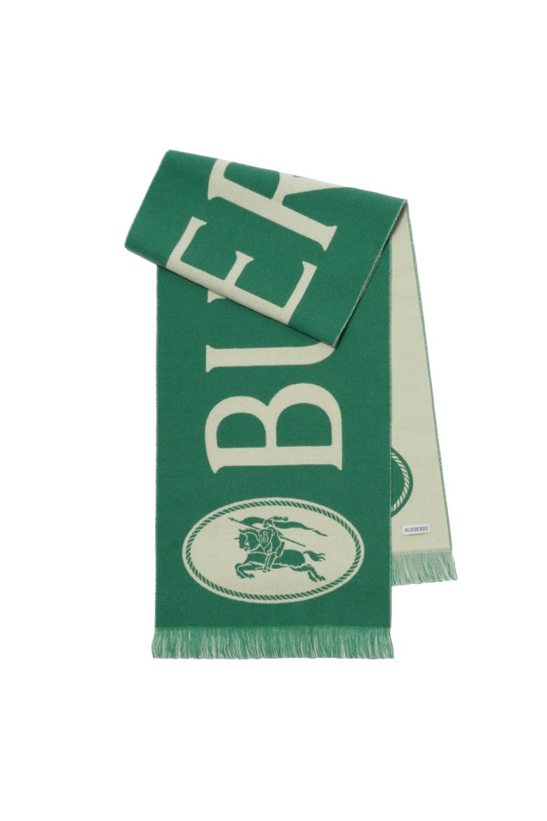 Logo Wool Scarf, Main, color, Tennis green