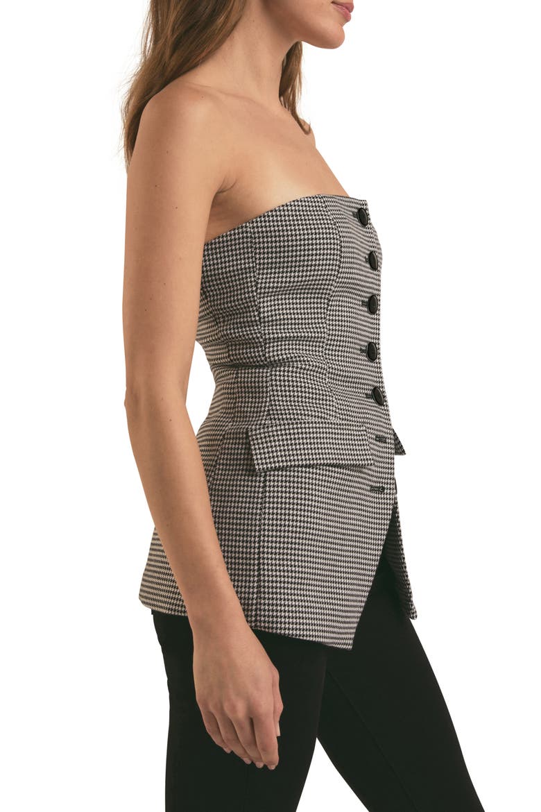The Phoebe Bustier Top, Alternate, color, MICRO BW HOUNDSTOOTH