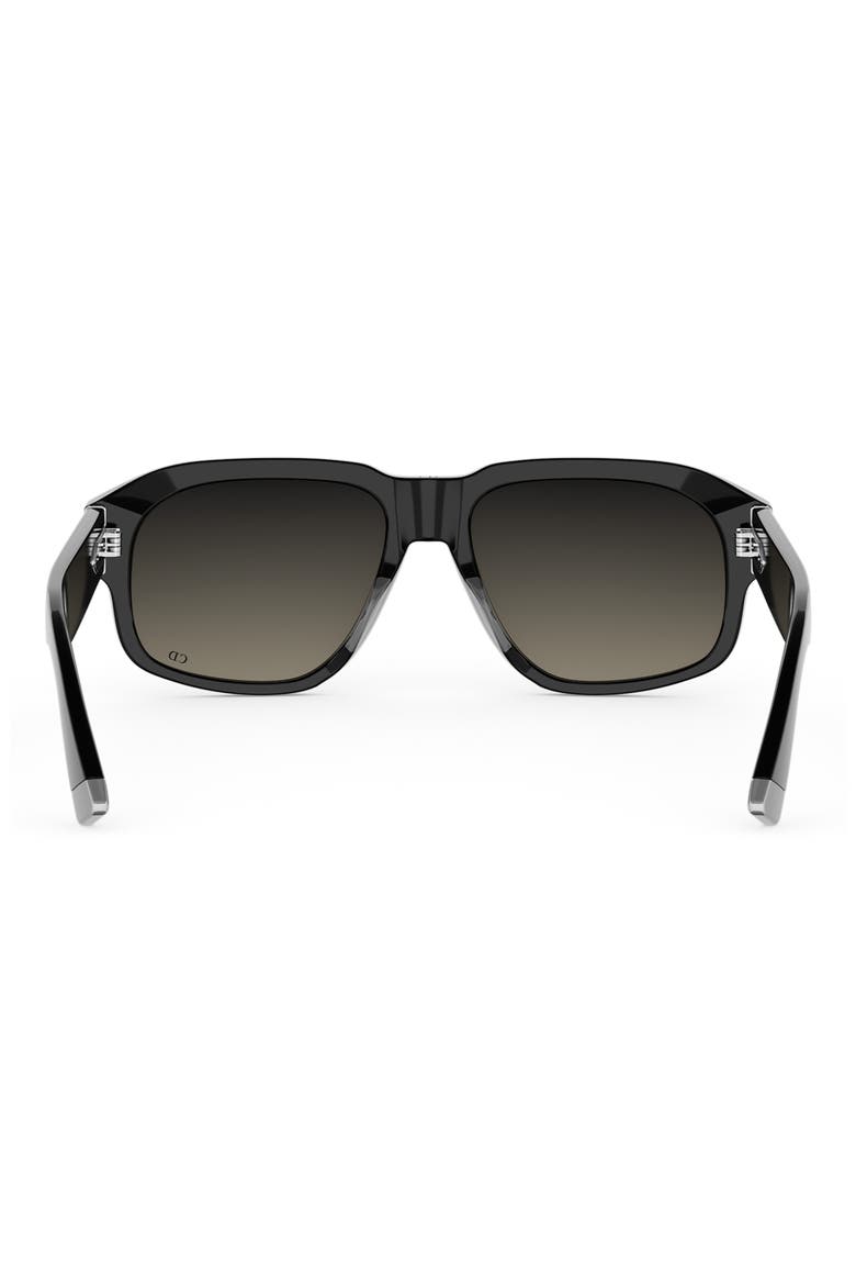 'DiorTailoring N1I 57mm Geometric Sunglasses, Alternate, color, BLACK/ OTHER / GRADIENT SMOKE