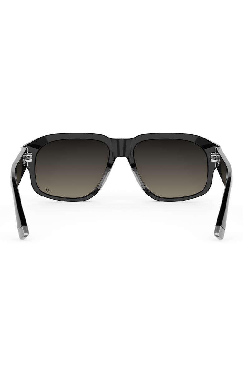 DIOR Tailoring N1I 57mm Geometric Sunglasses, Alternate, color, Black/ Other / Gradient Smoke
