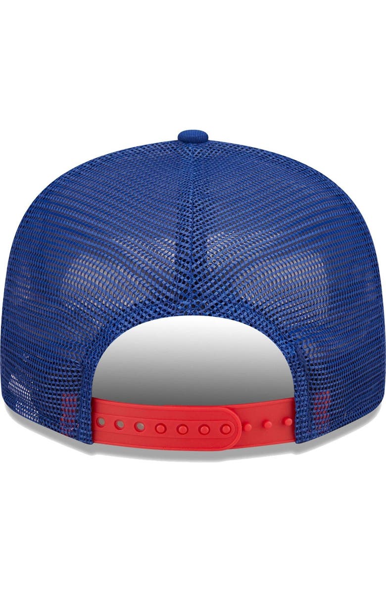 New Era Men's New Era Royal Chicago Cubs Patriot Trucker 9FIFTY Snapback Hat, Alternate, color, 