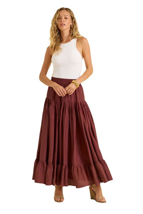 Calypso St Barth Calypso St. Barth Lourdes Skirt In Chocolate