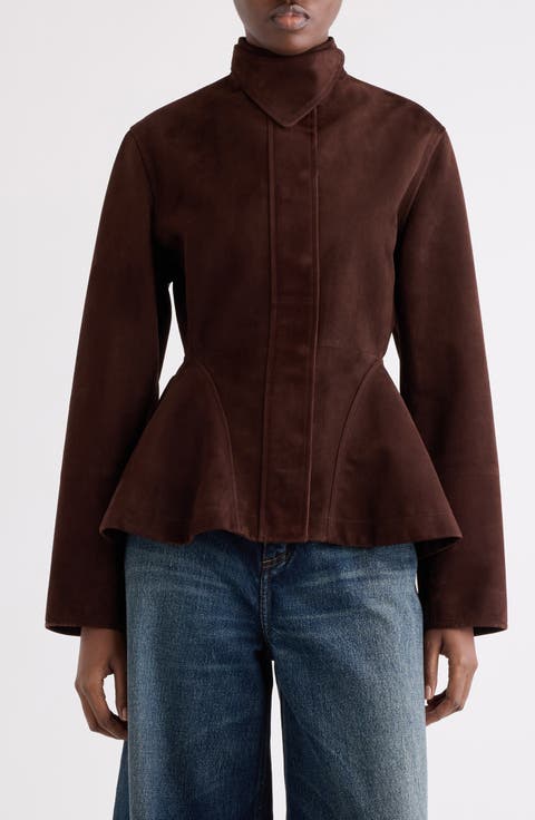 Suede Peplum Jacket