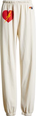 Aviator Nation Bolt Heart Cotton Blend Joggers