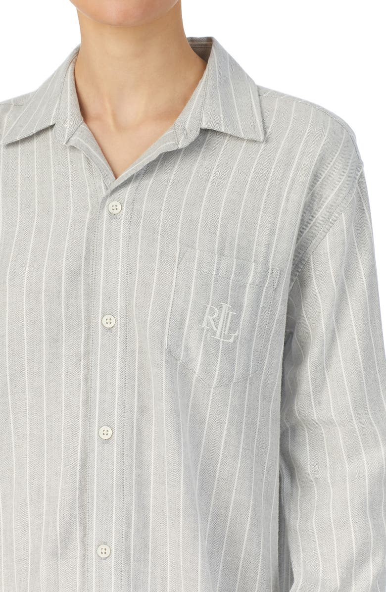 Lauren Ralph Lauren Long Sleeve Cotton Blend Nightshirt, Alternate, color, 