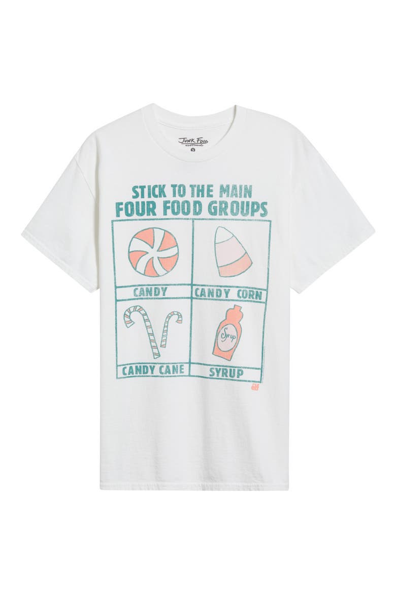 Food Groups Elf Cotton Graphic T-Shirt, Alternate, color, WHITE