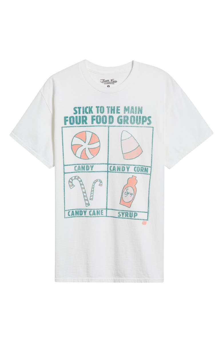 Junk Food Food Groups Elf Cotton Graphic T-Shirt, Alternate, color, White