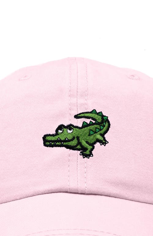 Dalix Alligator Embroidered Wildlife Cap In Washed Pink