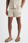 MAVRANS Palm Tree Linen Blend Shorts