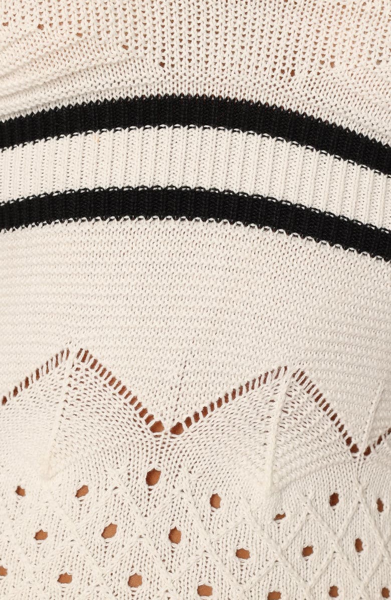 Petal & Pup Landon Knit Midi Dress, Alternate, color, Black White