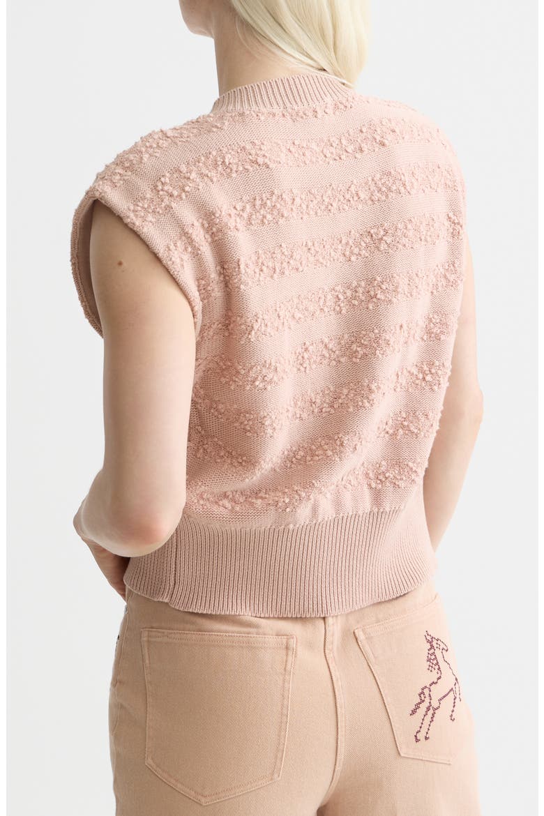 Bouclé Stripe Cotton Blend Sweater Vest, Alternate, color, ROSE DUST