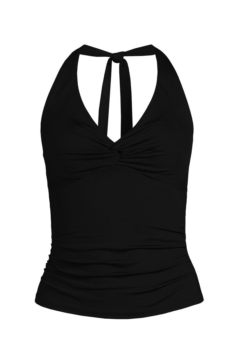 Lands' End Twist Halter Tankini Top, Alternate, color, Black